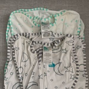 Pair of Small specialty fabric Love to Dream Swaddle Ups